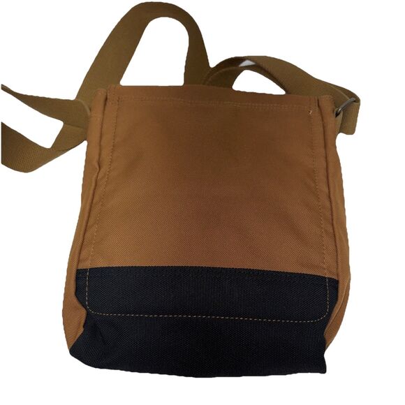 Carhartt Crossbody Bag Brown Black Two Tone Wide Strap Snap Closure Messenger - Picture 5 of 10